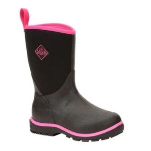 Kids' Black and Pink Rain & Snow Boots